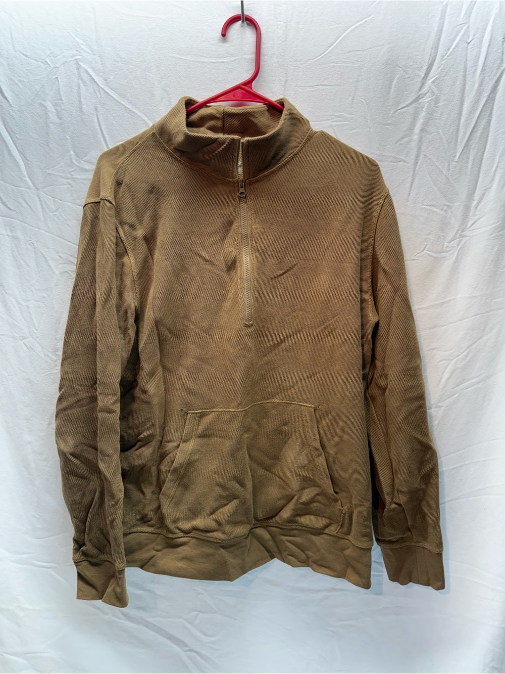 Everlane Men’s Medium Brown 100% Cotton Quarter Zip Pullover Sweatshirt